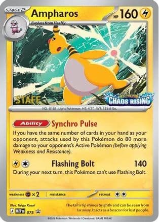 Ampharos [Staff] 075- ME Mega Evolution Promo Holofoil