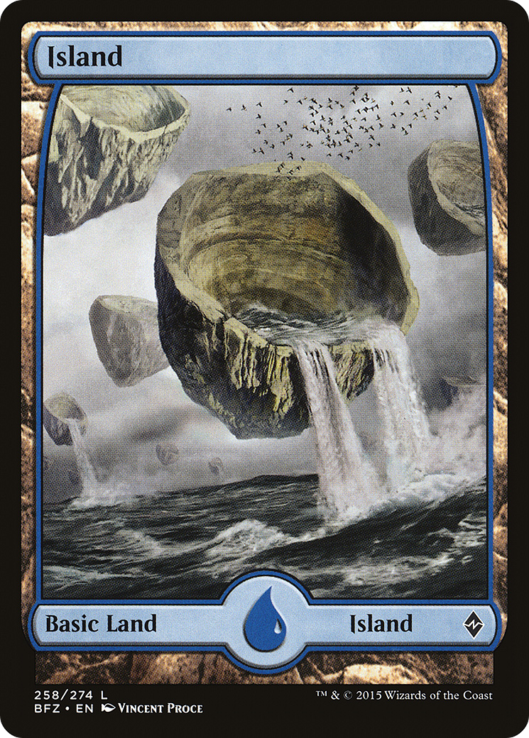 Island (258) (Full Art) [Battle for Zendikar] Foil