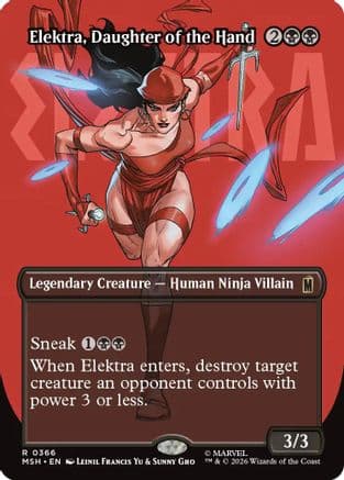 Elektra, Daughter of the Hand (Borderless) (366) |  Foil (366) [Marvel Super Heroes]