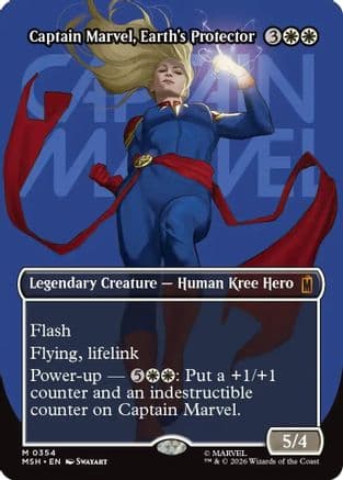 Captain Marvel, Earth's Protector (Borderless) (0354) |  Foil (354) [Marvel Super Heroes]