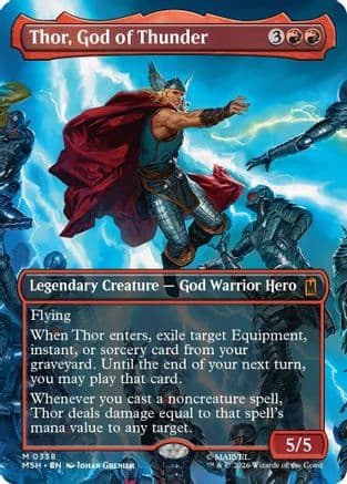 Thor, God of Thunder (Borderless) (0338) |  Foil (338) [Marvel Super Heroes]
