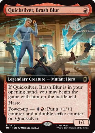 Quicksilver, Brash Blur (Extended Art) |  Foil (412) [Marvel Super Heroes]