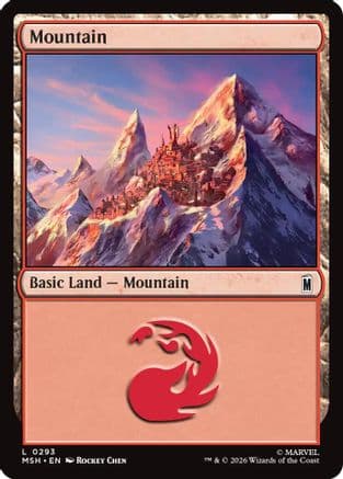 Mountain (0293) |  Foil (293) [Marvel Super Heroes]