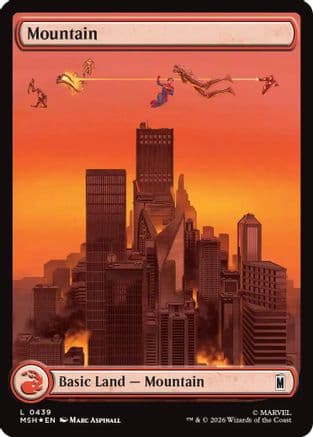 Mountain (0439) (Surge Foil) |  Foil (439) [Marvel Super Heroes]