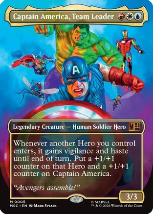 Captain America, Team Leader (Borderless) |  (005) [Commander: Marvel Super Heroes]