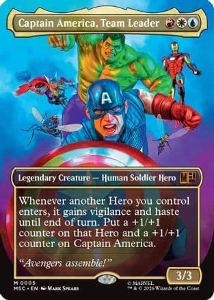 Captain America, Team Leader (Borderless) |  (005) [Commander: Marvel Super Heroes]