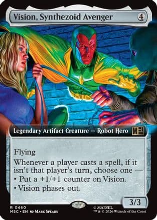 Vision, Synthezoid Avenger (Extended Art) |  Foil (460) [Commander: Marvel Super Heroes]