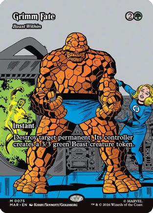 Grimm Fate - Beast Within (Borderless) |  Foil (075) [Marvel Universe Eternal-Legal]