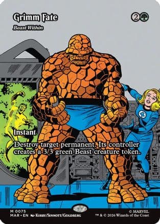 Grimm Fate - Beast Within (Borderless) |  Foil (075) [Marvel Universe Eternal-Legal]