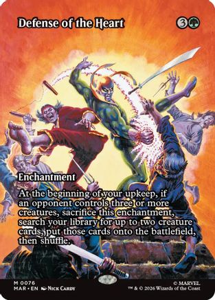 Defense of the Heart (Borderless) |  Foil (076) [Marvel Universe Eternal-Legal]