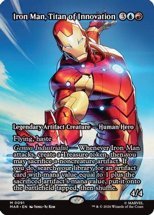 Iron Man, Titan of Innovation (Borderless) |  Foil (091) [Marvel Universe Eternal-Legal]