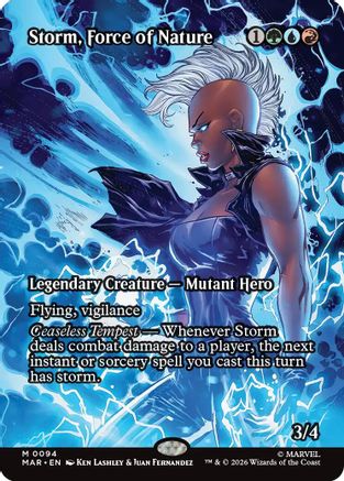 Storm, Force of Nature (Borderless) |  Foil (094) [Marvel Universe Eternal-Legal]