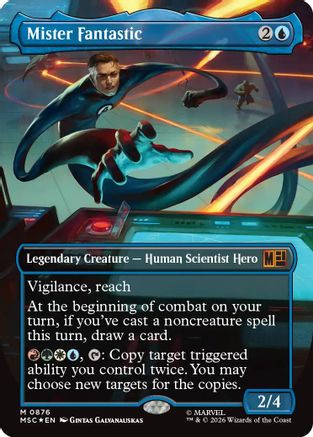 Mister Fantastic (Borderless) (Surge Foil) |  Foil (876) [Commander: Marvel Super Heroes]