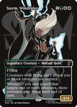 Storm, Windrider (Borderless) |  Foil (375) [Marvel Super Heroes]