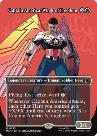Captain America, Wings of Freedom (Borderless) |  Foil (353) [Marvel Super Heroes]