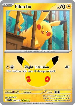 Pikachu 036/128 - ME 30th Celebration Holofoil