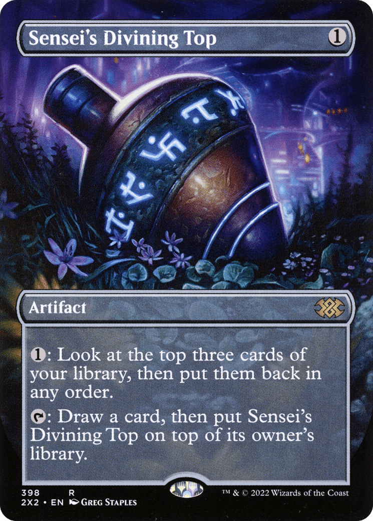 Sensei's Divining Top (Borderless Alternate Art) [Double Masters 2022] Foil