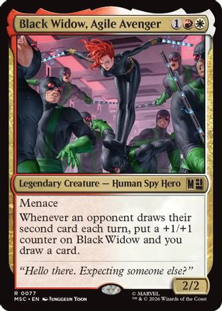 Black Widow, Agile Avenger (Surge Foil) |  Foil (077) [Commander: Marvel Super Heroes]