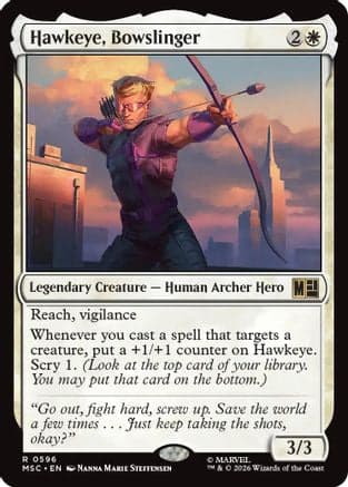 Hawkeye, Bowslinger |  Foil (596) [Commander: Marvel Super Heroes]