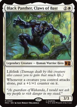 Black Panther, Claws of Bast |  Foil (829) [Commander: Marvel Super Heroes]