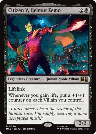 Citizen V, Helmut Zemo |  (650) [Commander: Marvel Super Heroes]