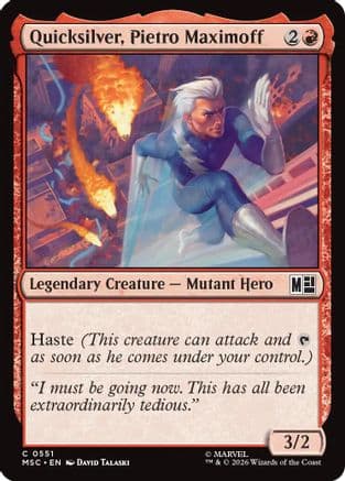Quicksilver, Pietro Maximoff (0551) |  Foil (551) [Commander: Marvel Super Heroes]