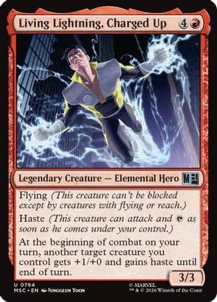 Living Lightning, Charged Up |  Foil (764) [Commander: Marvel Super Heroes]