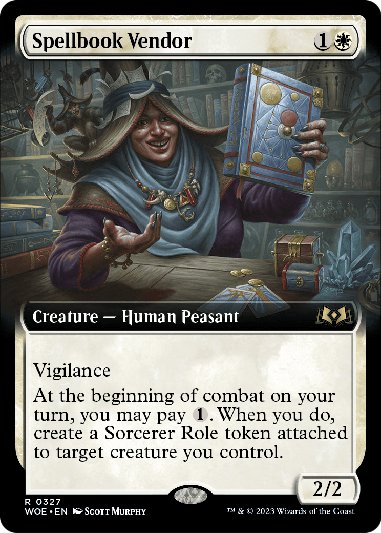 Spellbook Vendor (Extended Art) [Wilds of Eldraine] Foil