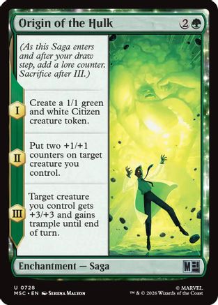 Origin of the Hulk |  (728) [Commander: Marvel Super Heroes]