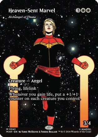 Heaven-Sent Marvel - Archangel of Thune (Borderless) |  Foil (041) [Marvel Universe Eternal-Legal]
