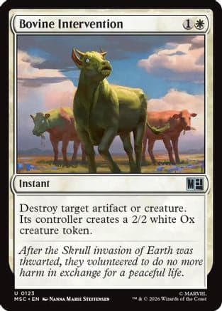 Bovine Intervention (Surge Foil) |  Foil (123) [Commander: Marvel Super Heroes]