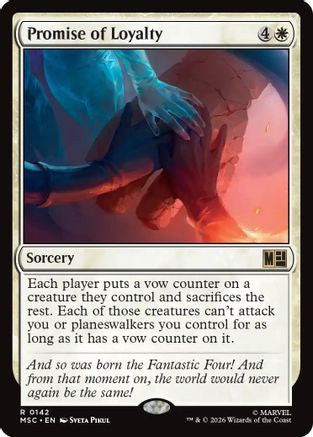 Promise of Loyalty (Surge Foil) |  Foil (142) [Commander: Marvel Super Heroes]