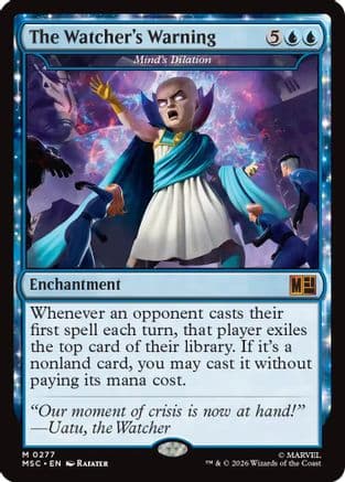 The Watcher's Warning - Mind's Dilation (Surge Foil) |  Foil (277) [Commander: Marvel Super Heroes]