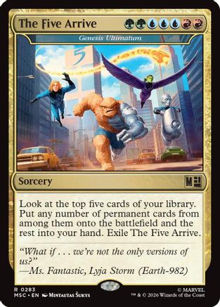 The Five Arrive - Genesis Ultimatum (Surge Foil) |  Foil (283) [Commander: Marvel Super Heroes]