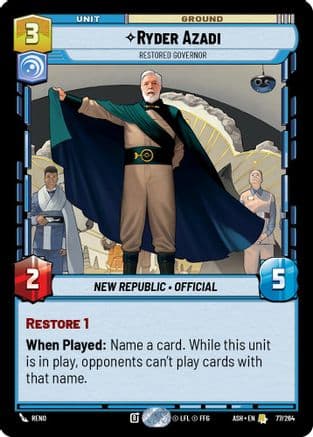 Ryder Azadi - Restored Governor |  (77/264)  [Ashes of the Empire]