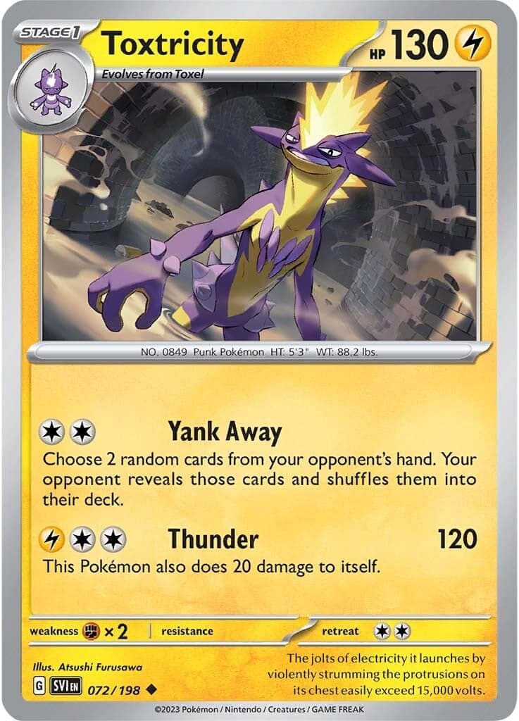 Toxtricity 072  - Reverse Holofoil SV01 Scarlet & Violet Base Set - Uncommon