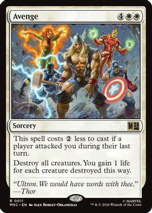 Avenge (Surge Foil) |  Foil (011) [Commander: Marvel Super Heroes]