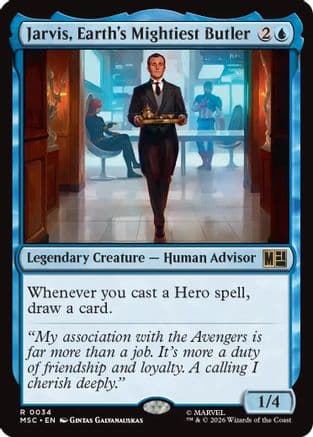 Jarvis, Earth's Mightiest Butler (Surge Foil) |  Foil (034) [Commander: Marvel Super Heroes]