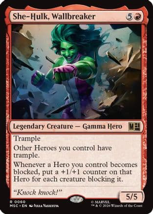 She-Hulk, Wallbreaker (Surge Foil) |  Foil (060) [Commander: Marvel Super Heroes]