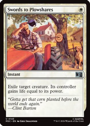Swords to Plowshares (Surge Foil) |  Foil (143) [Commander: Marvel Super Heroes]