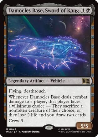 Damocles Base, Sword of Kang (Surge Foil) |  Foil (042) [Commander: Marvel Super Heroes]