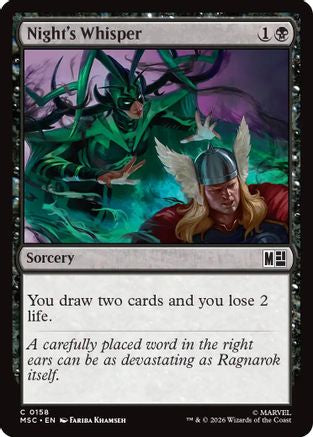 Night's Whisper (Surge Foil) |  Foil (158) [Commander: Marvel Super Heroes]