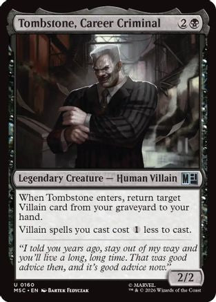 Tombstone, Career Criminal (0160) (Surge Foil) |  Foil (160) [Commander: Marvel Super Heroes]