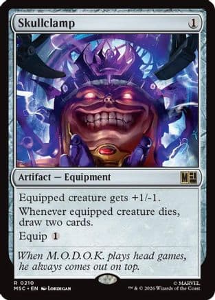 Skullclamp (Surge Foil) |  Foil (210) [Commander: Marvel Super Heroes]