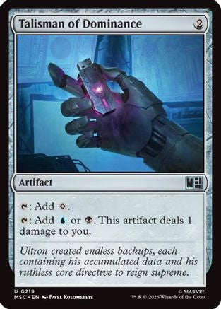 Talisman of Dominance (Surge Foil) |  Foil (219) [Commander: Marvel Super Heroes]