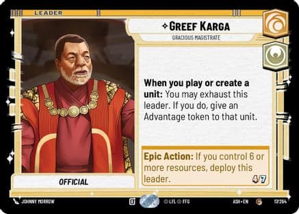 Greef Karga - Gracious Magistrate |  (17/264)  [Ashes of the Empire]