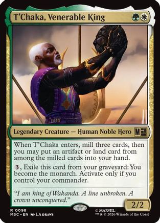 T'Chaka, Venerable King (Surge Foil) |  Foil (098) [Commander: Marvel Super Heroes]