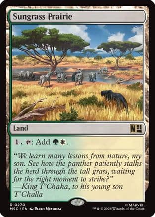 Sungrass Prairie (Surge Foil) |  Foil (270) [Commander: Marvel Super Heroes]