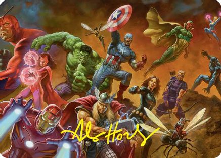 Avengers Assemble! Art Card (Gold-Stamped Signature) |  (001) [Art Series: Marvel Super Heroes]
