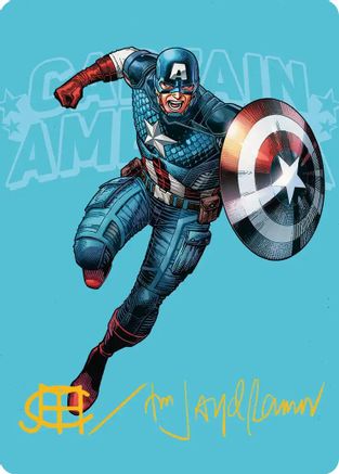 Captain America, Super-Soldier Art Card (Gold-Stamped Signature) |  (021) [Art Series: Marvel Super Heroes]